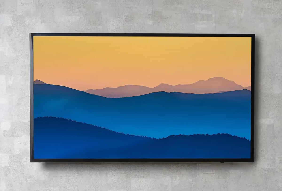 Samsung Frame TV Art 4K Abstract Mountain Sunrise Landscape Wall Art. Instant Download Blue Mountain Digital Painting. Art for the Frame TV – Frame TV  Art