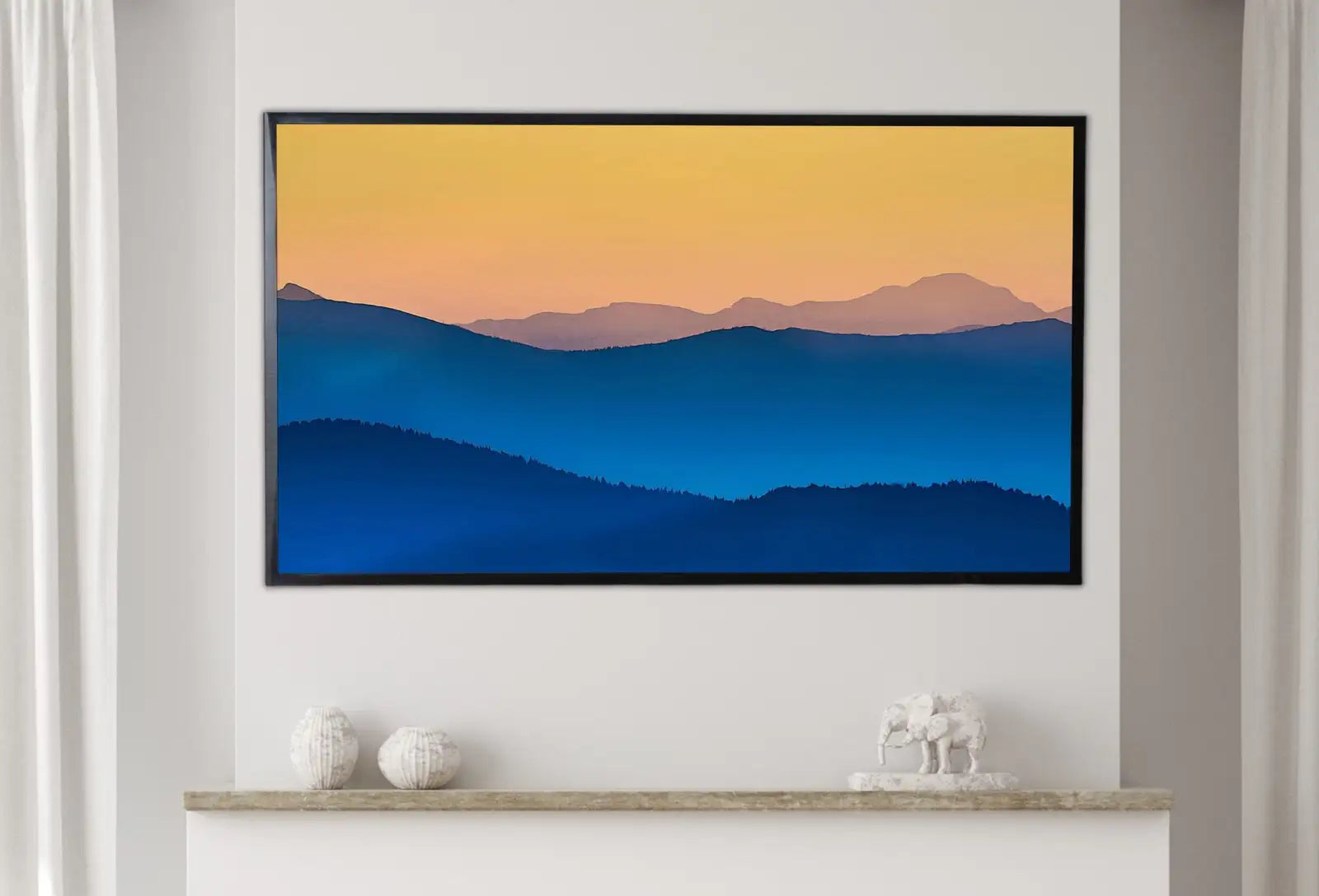 Samsung Frame TV Art 4K Abstract Mountain Sunrise Landscape Wall Art. Instant Download Blue Mountain Digital Painting. Art for the Frame TV – Frame TV Digital Download Art – Digital Download