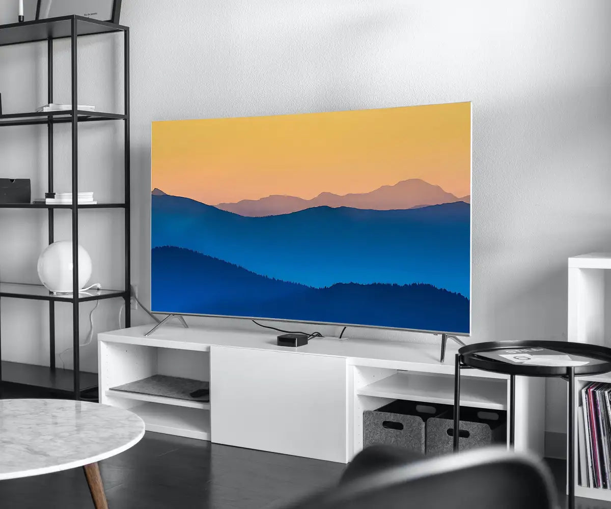 Samsung Frame TV Art 4K Abstract Mountain Sunrise Landscape Wall Art. Instant Download Blue Mountain Digital Painting. Art for the Frame TV – Frame TV Digital Download Art – Digital Download