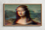 Detail view of artwork from Samsung Frame TV Art 4K Altered Paintings Set of 2. Girl with Pearl Earring & Mona Lisa Altered Classic Paintings. Glitch Art for Frame TV. (variation 1)