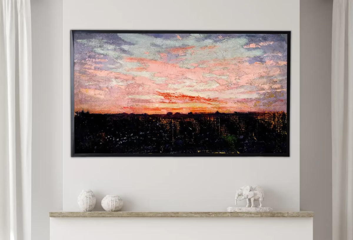 Samsung Frame TV Art 4K Antique Moody Abstract Vintage Sunset Oil Painting. Instant Download Rustic Abstract Painting. Art for the Frame TV – Frame TV Art Set
