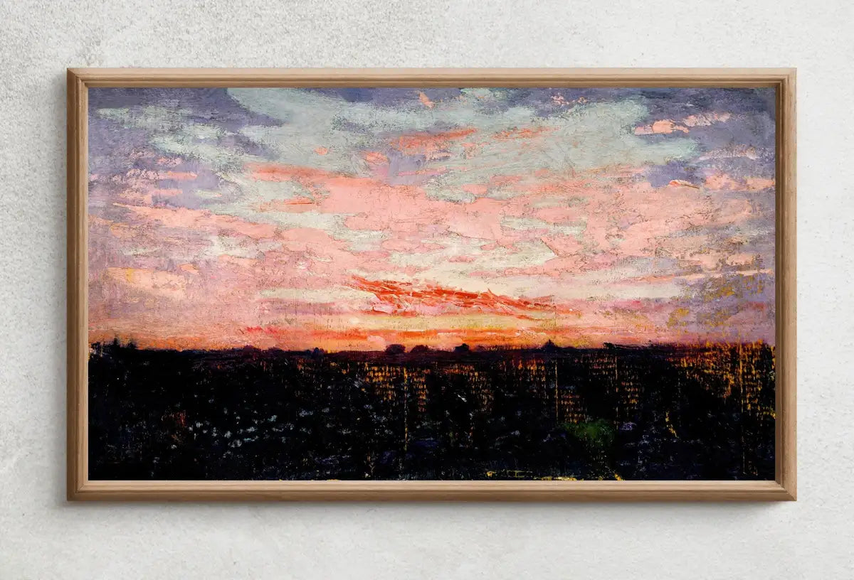 Second included artwork preview from Samsung Frame TV Art 4K Antique Moody Abstract Vintage Sunset Oil Painting. Instant Download Rustic Abstract Painting. Art for the Frame TV featuring various scenes.