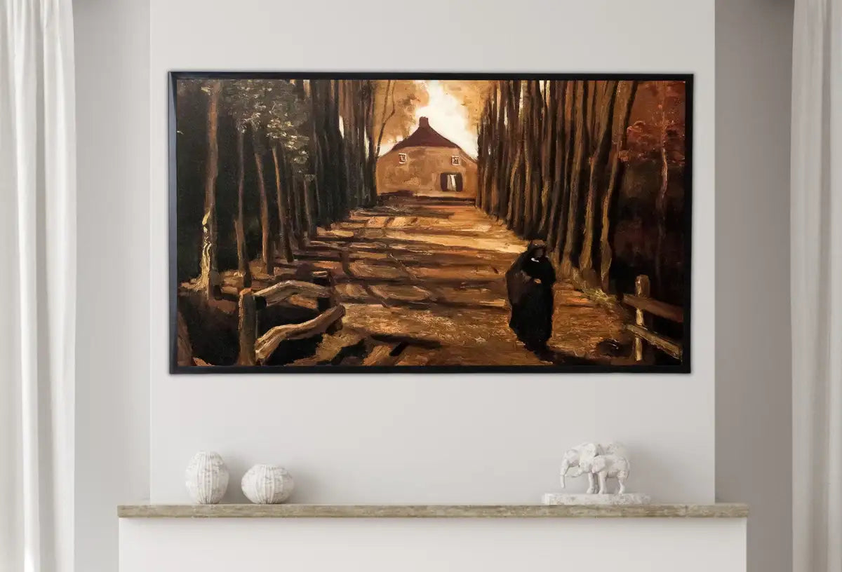 Detail view of artwork from Samsung Frame TV Art 4K Autumn Landscape Famous Painting by Vincent van Gogh. Instant Download van Gogh Art for the Frame TV. Vintage Decor. (variation 2)