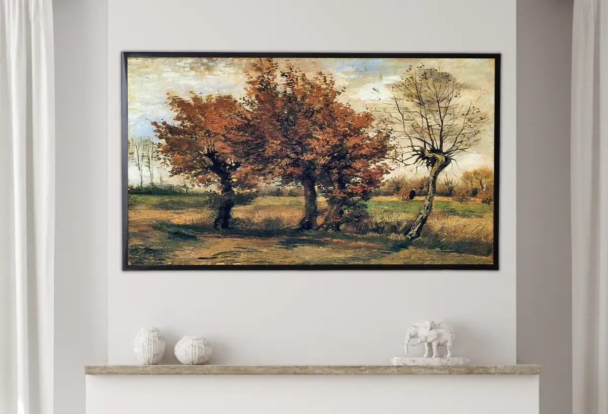 Detail view of artwork from Samsung Frame TV Art 4K Autumn Landscape Famous Vincent van Gogh Painting. Instant Download van Gogh Fine Art for Frame TV. Vintage Decor. (variation 2)