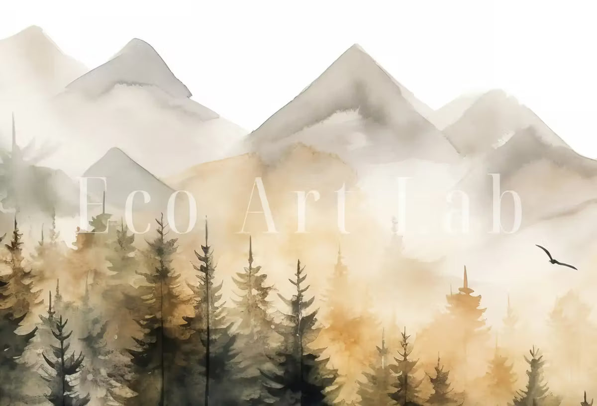 Samsung Frame TV Art 4K Autumn Mountain Forest Landscape Painting. Instant Download. Fall Forest Art for Samsung Frame TV. Art for TV – Frame TV  Art