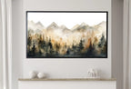 Art pour Frame TV 4K, peinture de paysage de forêt de montagne en automne. Téléchargement instantané. Art de forêt d’automne pour Frame TV. Art pour TV.