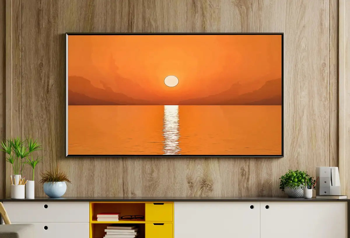 Second included artwork preview from Samsung Frame TV Art 4K Beach Sunset Landscape Wall Art. Instant Download Landscape Wall Art for the Frame TV. Boho Abstract Sunset Painting featuring various scenes.