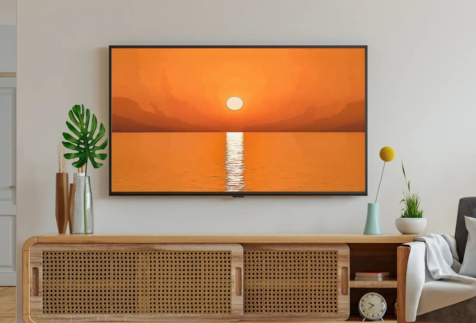 Detail view of artwork from Samsung Frame TV Art 4K Beach Sunset Landscape Wall Art. Instant Download Landscape Wall Art for the Frame TV. Boho Abstract Sunset Painting. (variation 1)