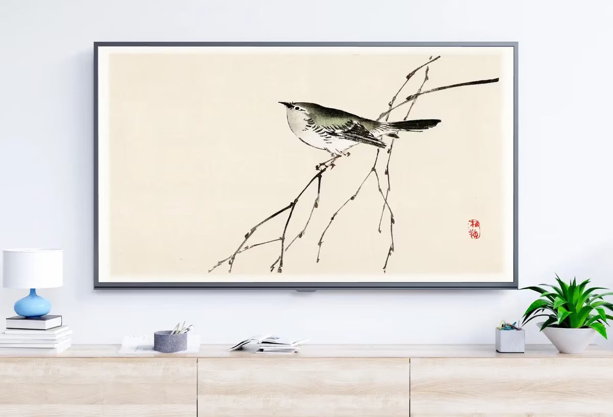 Samsung Frame TV Art 4K Bird on a Branch Vintage Japanese Wall Art. Instant Download Antique Japanese Art for the Frame TV. Bird Art – Frame TV  Art