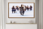 Samsung Frame TV Art 4K Bison Herd in Snow Landscape Digital Painting. Instant Download Buffalo Art for the Samsung Frame TV. Art for TV – Frame TV  Art