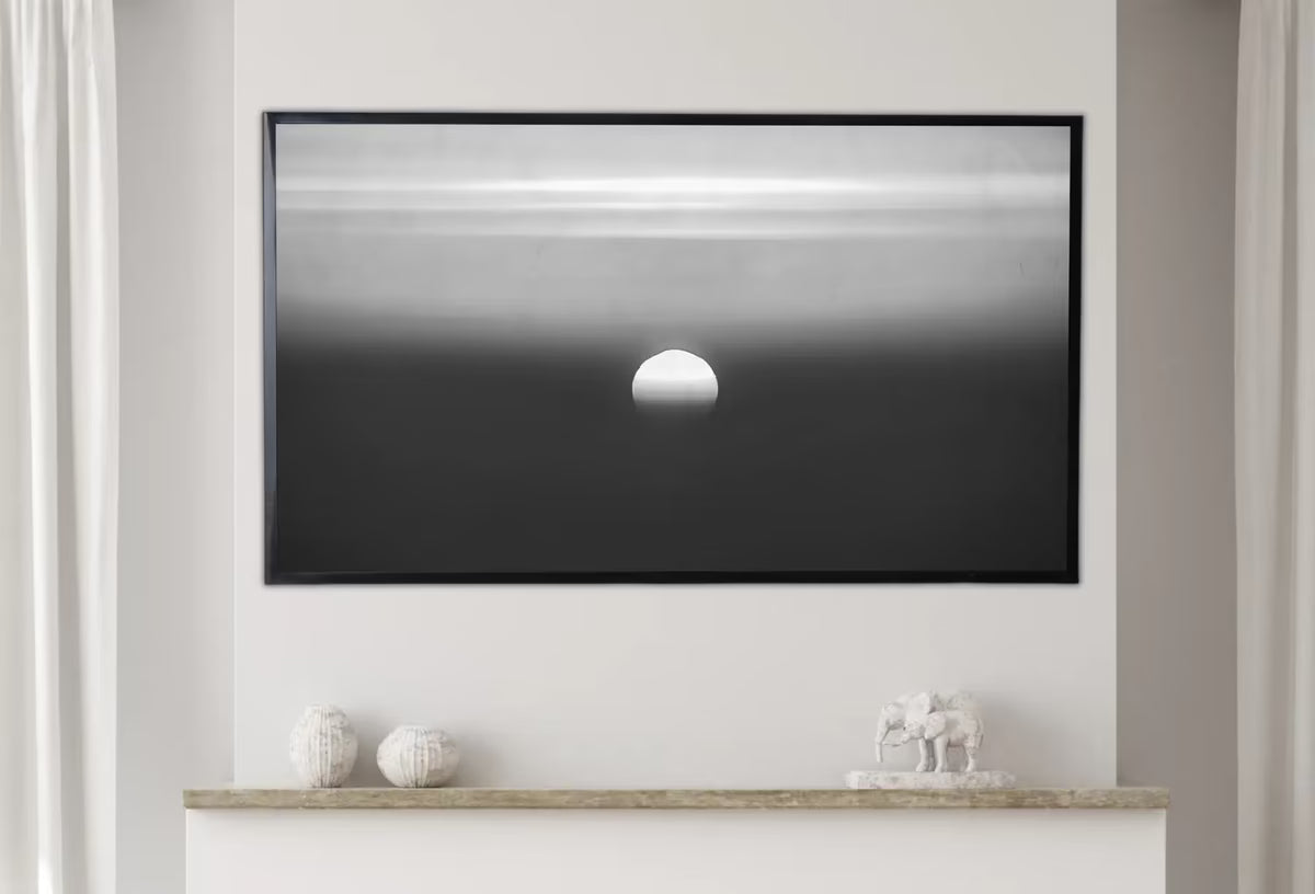 Samsung Frame TV Art 4K Black and White Abstract Sunset Painting. Instant Download Abstract Art for Samsung Frame TV. Minimalist Art for TV – Frame TV Art Set