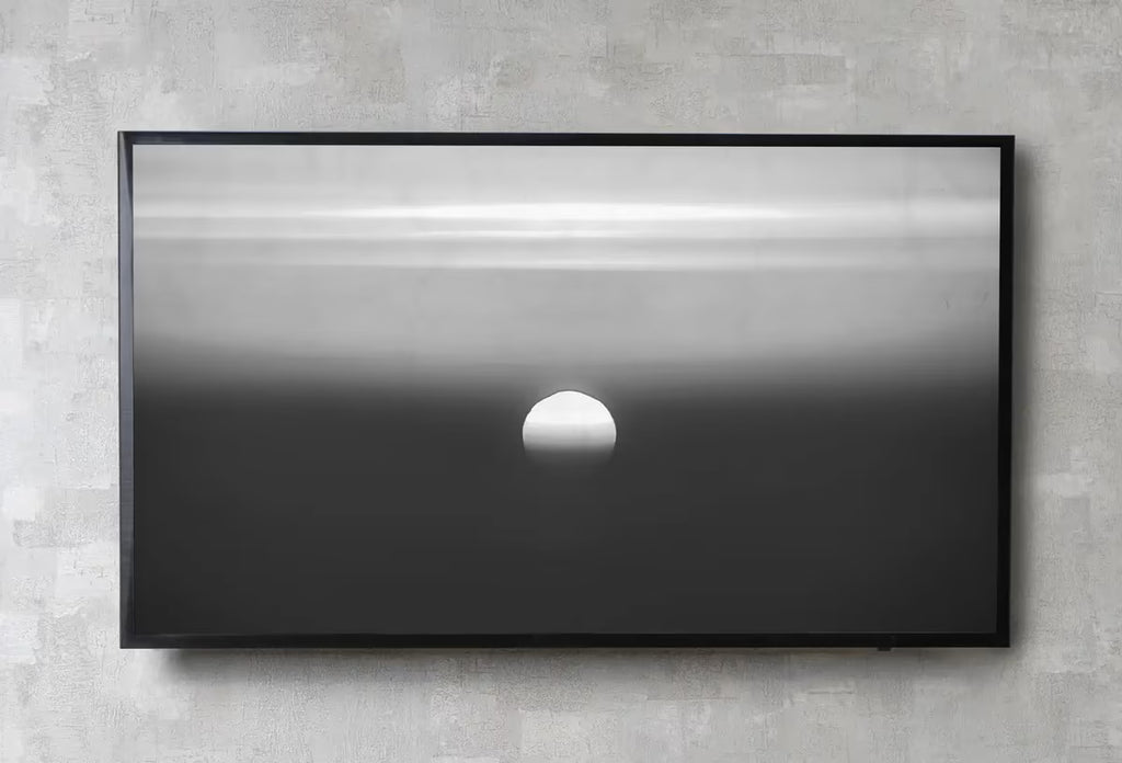 Samsung Frame TV Art 4K Black and White Abstract Sunset Painting. Instant Download Abstract Art for Samsung Frame TV. Minimalist Art for TV – Frame TV Art Set