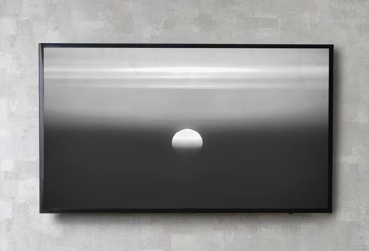 Samsung Frame TV Art 4K Black and White Abstract Sunset Painting. Instant Download Abstract Art for Samsung Frame TV. Minimalist Art for TV – Frame TV Art Set