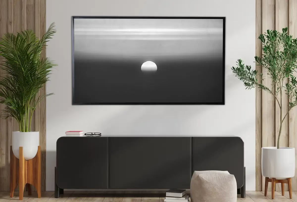 Samsung Frame TV Art 4K Black and White Abstract Sunset Painting. Instant Download Abstract Art for Samsung Frame TV. Minimalist Art for TV – Frame TV Art Set