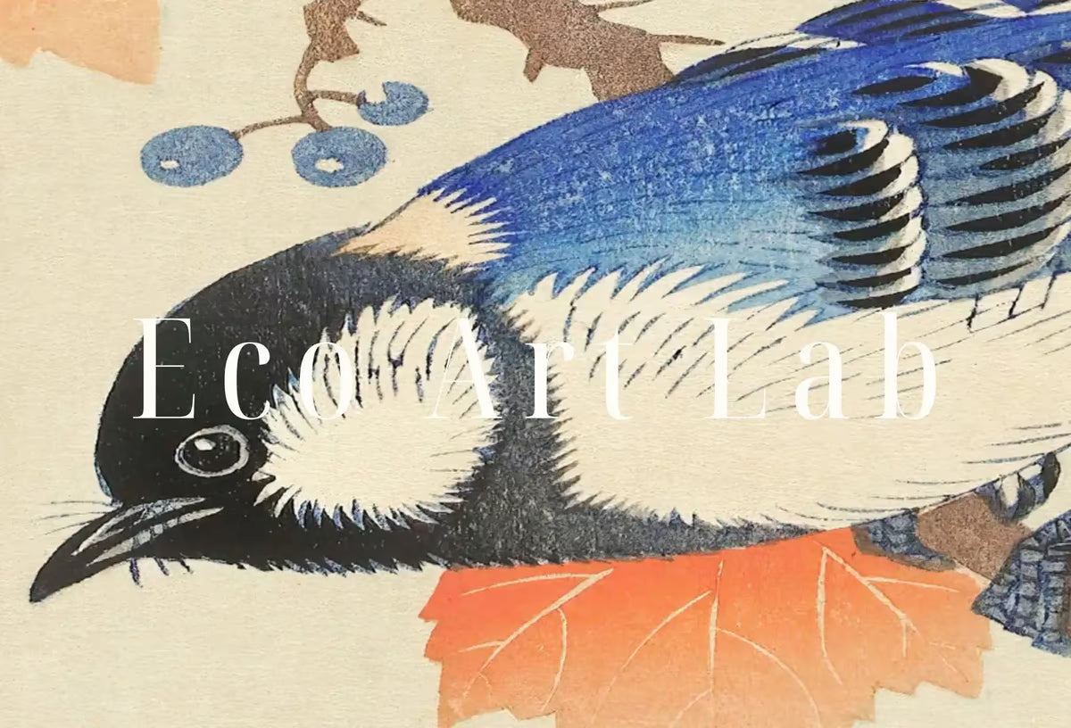 Samsung Frame TV Art 4K Blue Bird on Branch Vintage Japanese Wall Art. Instant Download Antique Japanese Art for Frame TV. Vintage Wall Art – Frame TV  Art