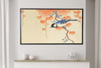 Samsung Frame TV Art 4K Blue Bird on Branch Vintage Japanese Wall Art. Instant Download Antique Japanese Art for Frame TV. Vintage Wall Art – Frame TV  Art