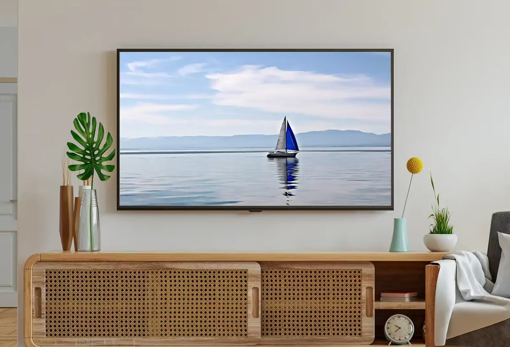 Samsung Frame TV Art 4K Blue Sailboat Painting Nautical Wall Art. Instant Download Boat Painting for the Frame TV. Sailing Ocean Art for TV – Frame TV  Art