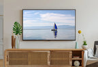 Detail view of artwork from Samsung Frame TV Art 4K Blue Sailboat Painting Nautical Wall Art. Instant Download Boat Painting for the Frame TV. Sailing Ocean Art for TV. (variation 1)