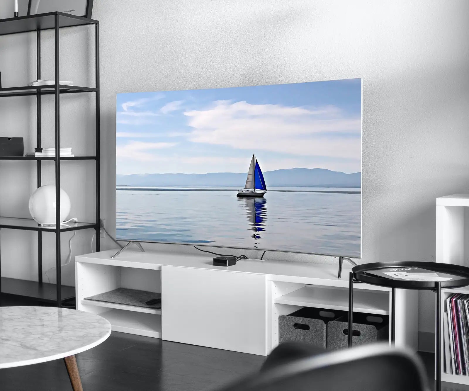 Second included artwork preview from Samsung Frame TV Art 4K Blue Sailboat Painting Nautical Wall Art. Instant Download Boat Painting for the Frame TV. Sailing Ocean Art for TV featuring various scenes.