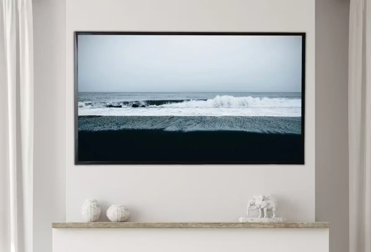 Samsung Frame TV Art 4K, Blue Wavy Ocean Coastal Wall Decor. Samsung Art TV  for Samsung Frame, Beach Landscape Frame TV Art – Frame TV  Art