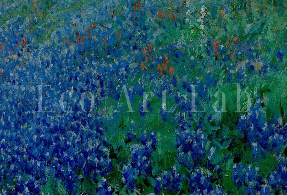 Samsung Frame TV Art 4K Bluebonnets at Dawn. Vintage Spring Landscape Painting. Instant Download Floral Landscape. Wall Art for Frame TV – Frame TV  Art