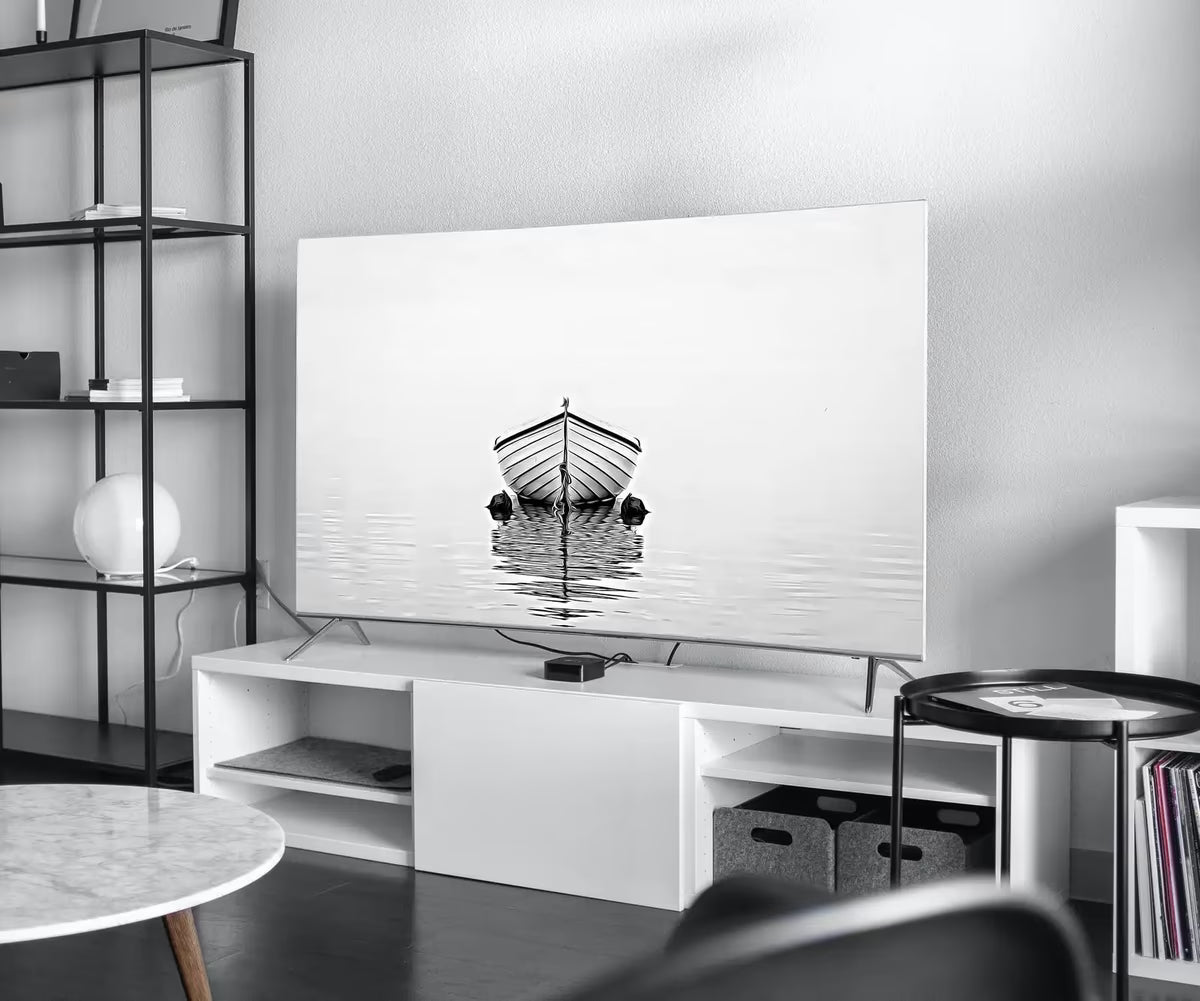Samsung Frame TV Art 4K Boat At Sea Print, Nautical Wall Decor. Instant Download Black and White Art for the Frame TV. Minimalist Art for TV – Frame TV  Art
