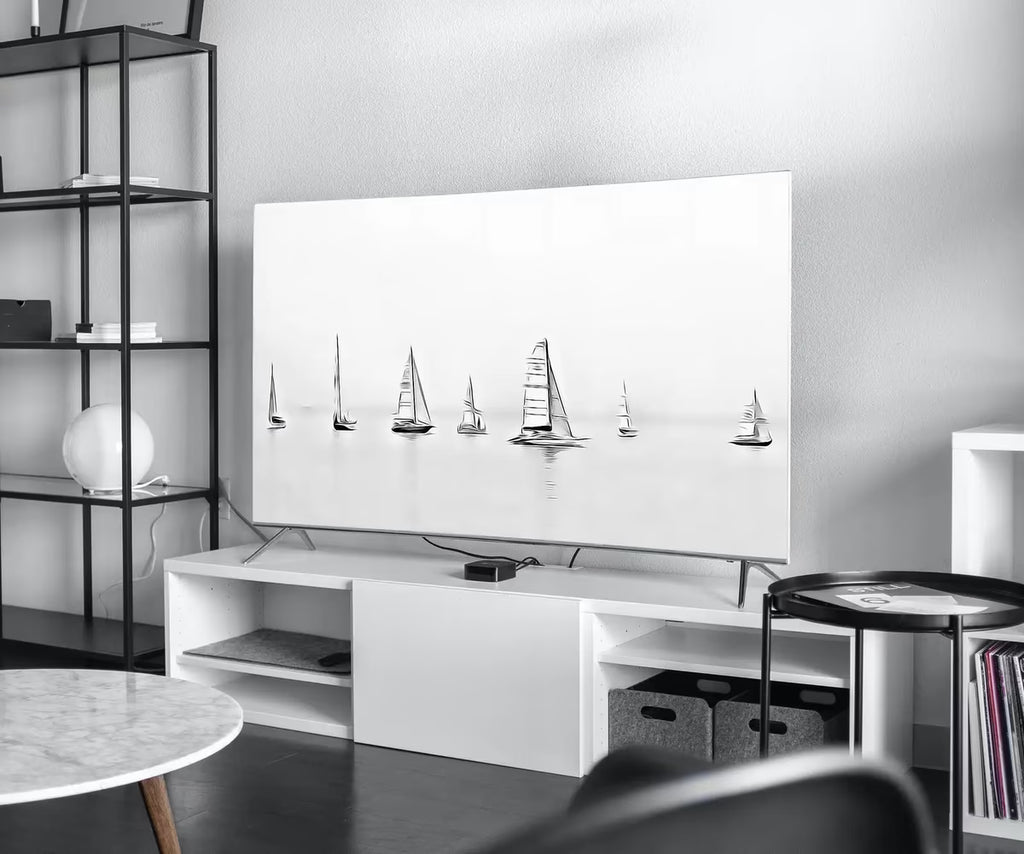 Samsung Frame TV Art 4K Boats at Sea Painting Nautical Wall Art. Instant Download Boat Painting for the Frame TV. Minimalist Art for TV – Frame TV  Art
