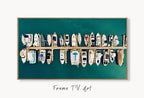 Samsung Frame TV Art 4K Boats in a Harbor Digital Painting, Nautical Wall Decor. Instant Download Boat Art for the Frame TV. Art for TV displayed on Samsung Frame TV on a living room wall.