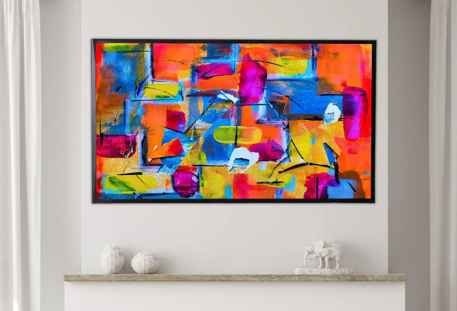 Detail view of artwork from Samsung Frame TV Art 4K Bold Colorful Abstract Painting. Samsung Art TV, Digital Download for Samsung Frame, Abstract Decor Frame TV Art. (variation 1)