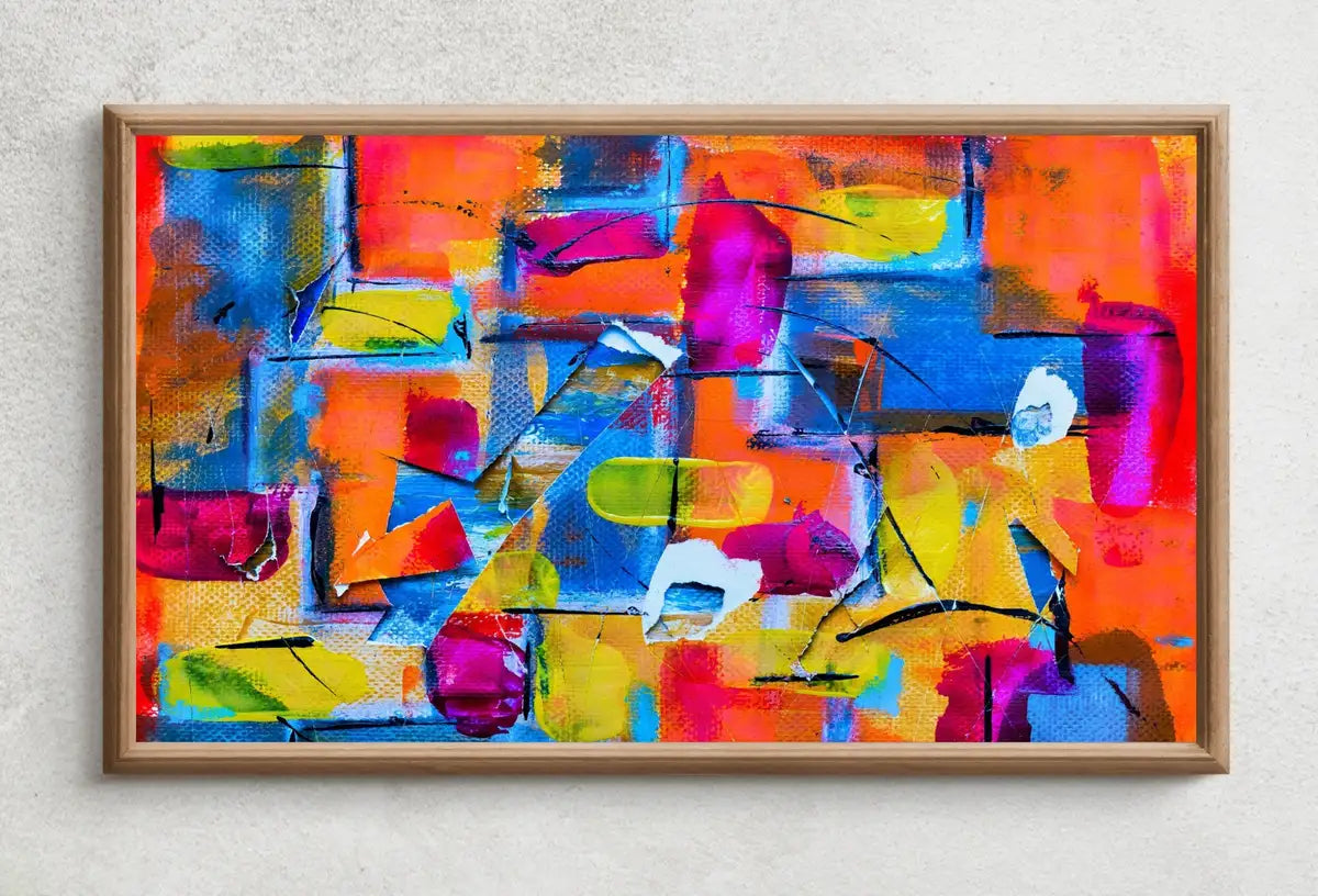 Detail view of artwork from Samsung Frame TV Art 4K Bold Colorful Abstract Painting. Samsung Art TV, Digital Download for Samsung Frame, Abstract Decor Frame TV Art. (variation 2)