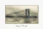 Samsung Frame TV Art 4K Brooklyn Bridge Morning Mist New York City Digital Art. Instant Download Art for TV, Artwork for The Frame TV – Frame TV  Art