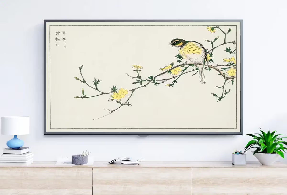 Samsung Frame TV Art 4K Bunting on Tree Vintage Japanese Wall Art. Instant Download Antique Japanese Art for the Frame TV. Vintage Wall Art – Frame TV  Art