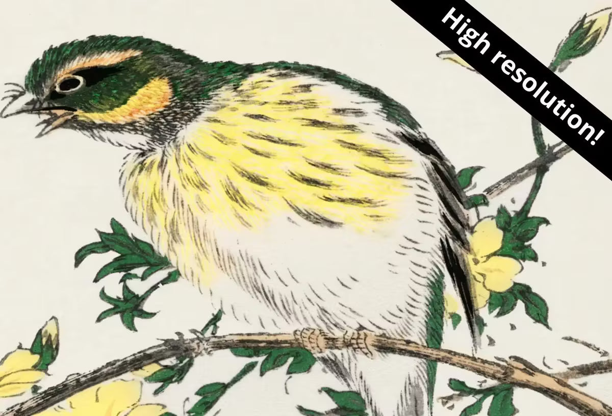 Samsung Frame TV Art 4K Bunting on Tree Vintage Japanese Wall Art. Instant Download Antique Japanese Art for the Frame TV. Vintage Wall Art – Frame TV  Art