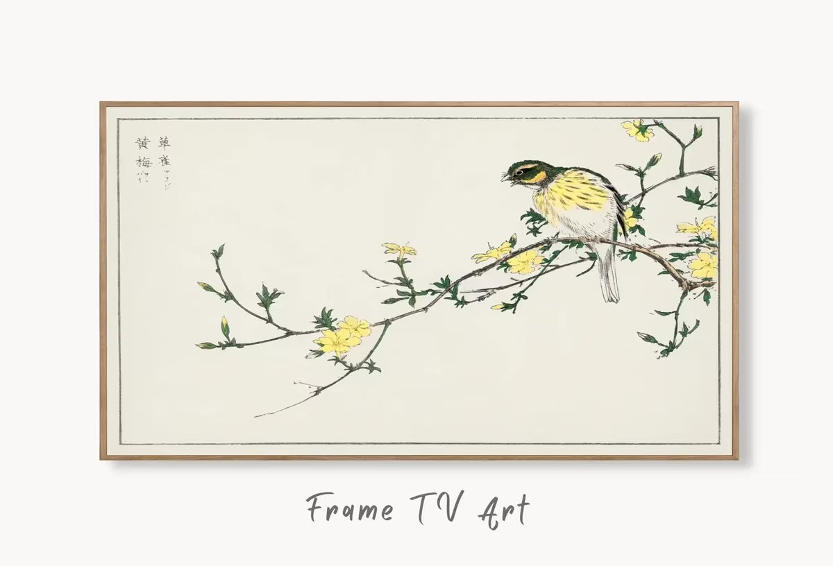 Samsung Frame TV Art 4K Bunting on Tree Vintage Japanese Wall Art. Instant Download Antique Japanese Art for the Frame TV. Vintage Wall Art – Frame TV  Art