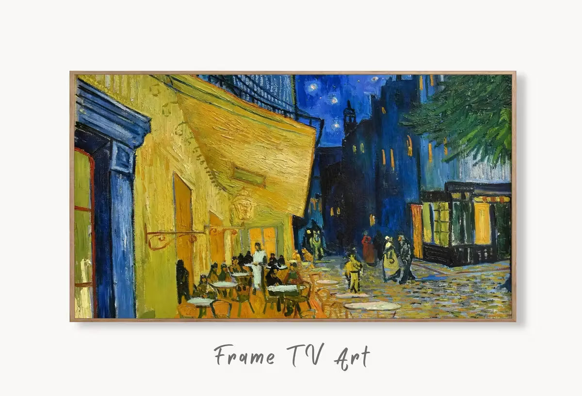 Samsung Frame TV Art 4K Café Terrace Famous Painting by Vincent van Gogh. Instant Download Remastered Art for the Frame TV. Vintage Wall Art – Frame TV  Art