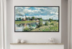 Detail view of artwork from Samsung Frame TV Art 4K Camille Pissarro The River Oise Famous Landscape Painting. Instant Download Vintage Art for Samsung Frame TV. TV Art. (variation 2)