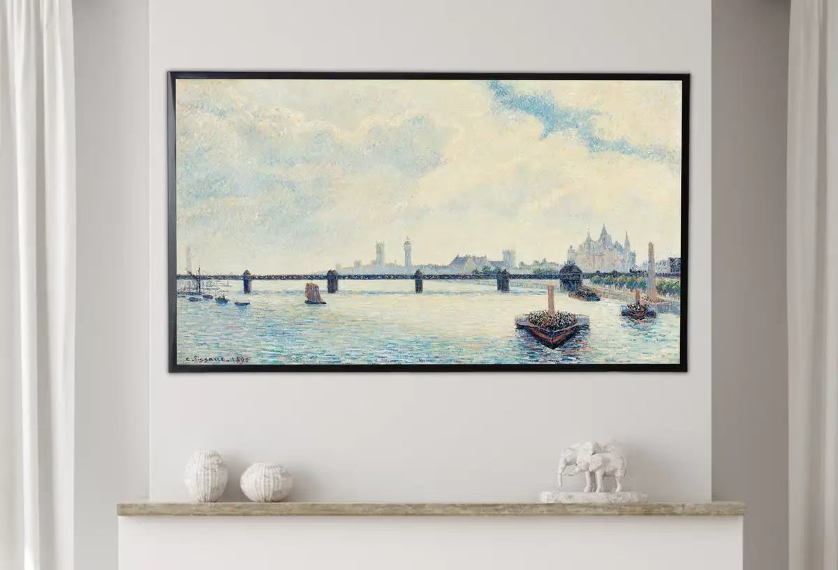 Samsung Frame TV Art 4K Camille Pissarro Vintage London Landscape Painting. Instant Download Vintage Art for Samsung Frame TV. London TV Art – Frame TV  Art