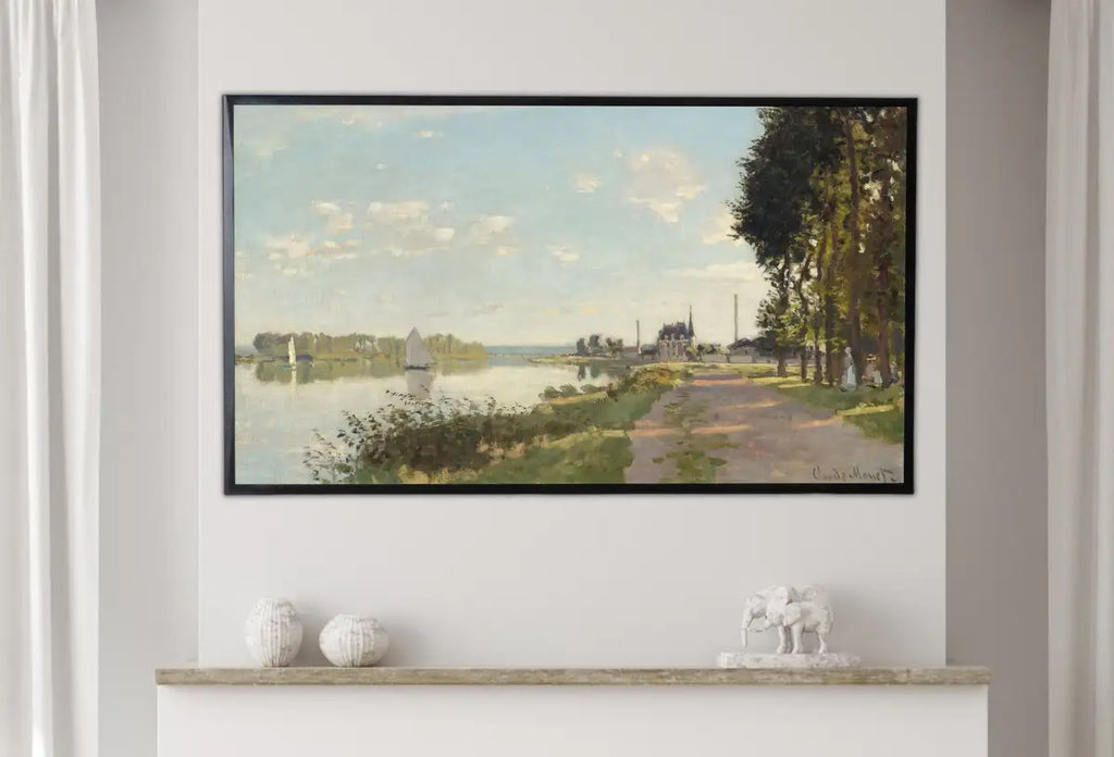 Detail view of artwork from Samsung Frame TV Art 4K Claude Monet European Landscape Vintage Oil Painting. Instant Download Impressionist Famous Monet Art for Frame TV. (variation 2)