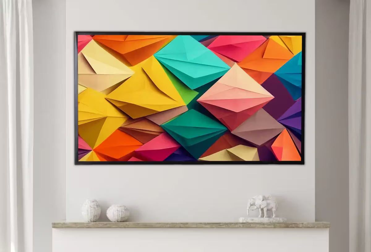 Samsung Frame TV Art 4K Colorful Abstract 3D Paper Texture Art. Abstract Modern Decor. Abstract Origami Pattern. Instant Download Art for TV – Frame TV  Art