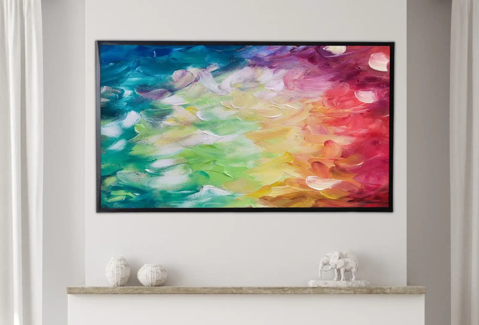 Included artwork preview showing first selection of artworks from Samsung Frame TV Art 4K, Colorful Abstract Canvas Painting. Samsung Art TV, Digital Download for Samsung Frame, Abstract Decor Frame TV Art.