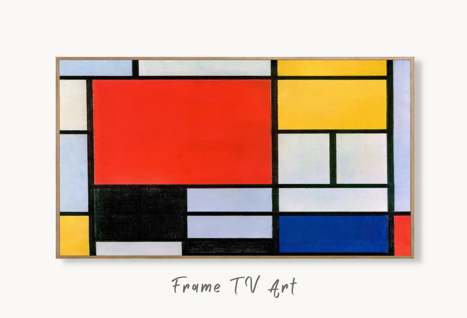 Samsung Frame TV Art 4K Colorful Abstract Minimalist Painting. Instant Download Vintage Famous Abstract Painting. Aesthetic Art for Frame TV displayed on Samsung Frame TV on a living room wall.