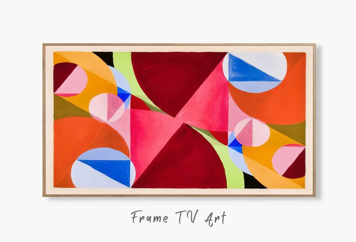 Samsung Frame TV Art 4K Colorful Geometric Abstract Art. Instant Download Vintage Abstract Watercolor Painting. Art for Frame TV – Frame TV  Art