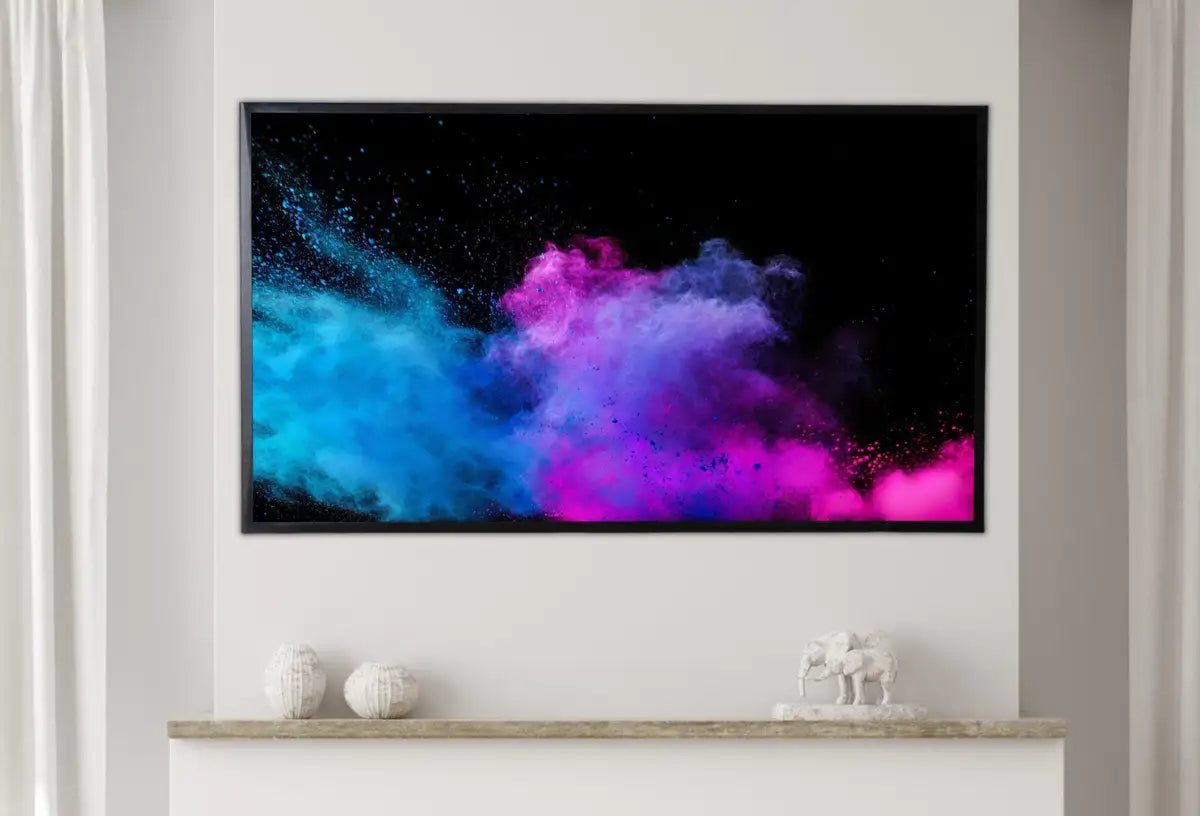 Detail view of artwork from Samsung Frame TV Art 4K Colorful Smoke Abstract Modern Decor. Instant Download Color Splash Abstract Painting. Minimalist Art for Frame TV. (variation 2)