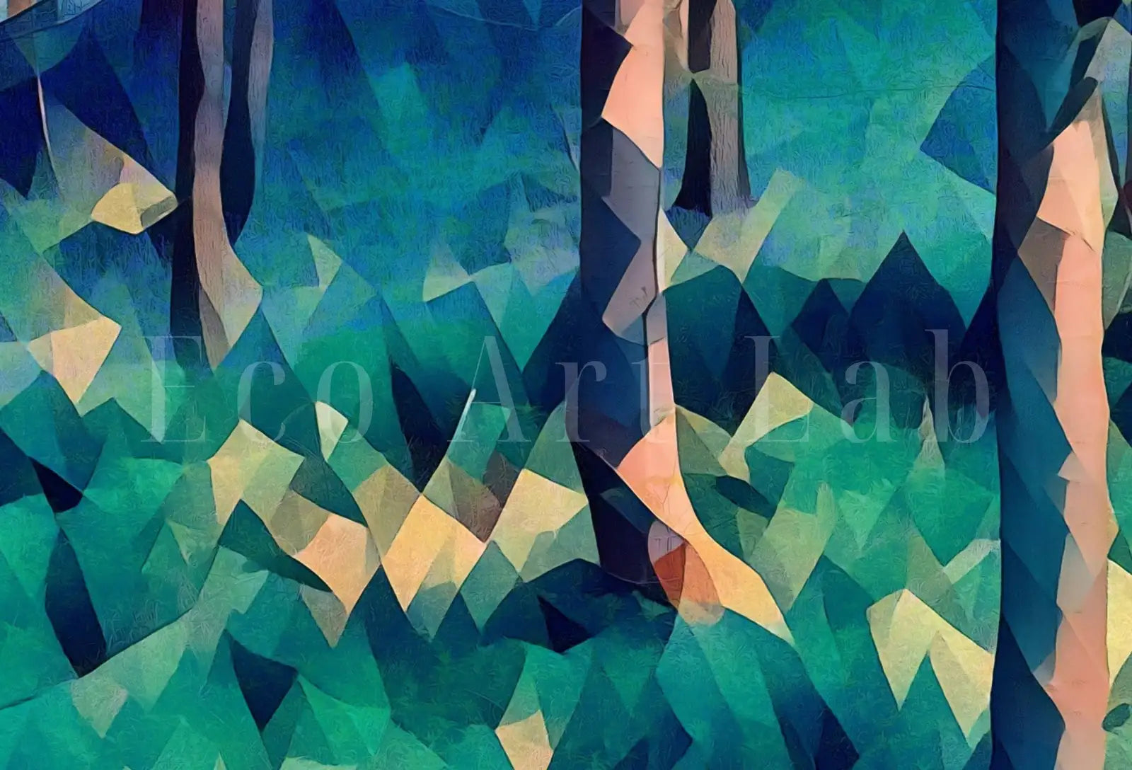 Detail view of artwork from Samsung Frame TV Art 4K Colorful Spring Forest. Landscape Digital Painting. Instant Download. Spring Art for Samsung Frame TV. Art for TV. (variation 1)