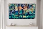 Detail view of artwork from Samsung Frame TV Art 4K Colorful Spring Forest. Landscape Digital Painting. Instant Download. Spring Art for Samsung Frame TV. Art for TV. (variation 2)