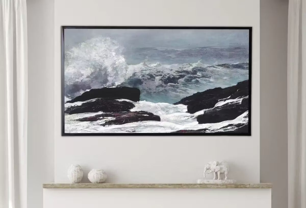 Samsung Frame TV Art 4K, Crashing Waves Vintage Painting. Samsung Art TV  for Samsung Frame, Coastal Landscape Frame TV Art – Frame TV  Art