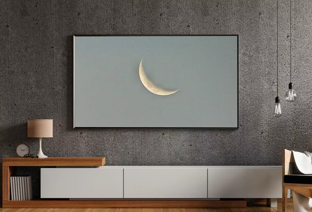 Samsung Frame TV Art 4K Crescent Moon Celestial Wall Decor Digital Painting. Instant Download Moon Phase Wall Art for Frame TV. Art for TV – Frame TV  Art