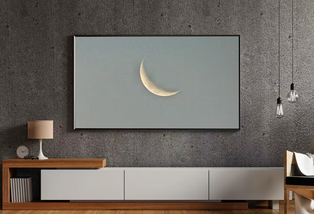 Samsung Frame TV Art 4K Crescent Moon Celestial Wall Decor Digital Painting. Instant Download Moon Phase Wall Art for Frame TV. Art for TV – Frame TV  Art