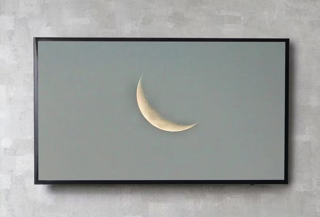 Samsung Frame TV Art 4K Crescent Moon Celestial Wall Decor Digital Painting. Instant Download Moon Phase Wall Art for Frame TV. Art for TV – Frame TV  Art