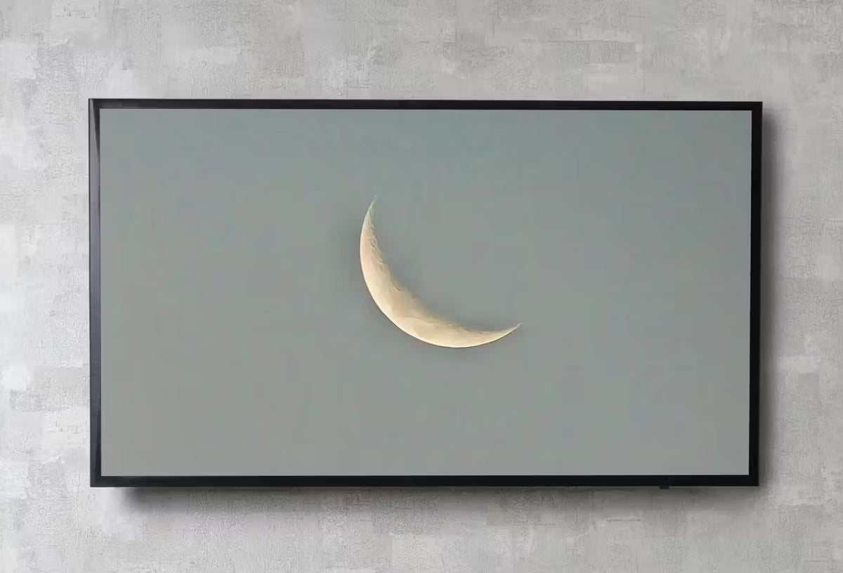 Samsung Frame TV Art 4K Crescent Moon Celestial Wall Decor Digital Painting. Instant Download Moon Phase Wall Art for Frame TV. Art for TV – Frame TV  Art